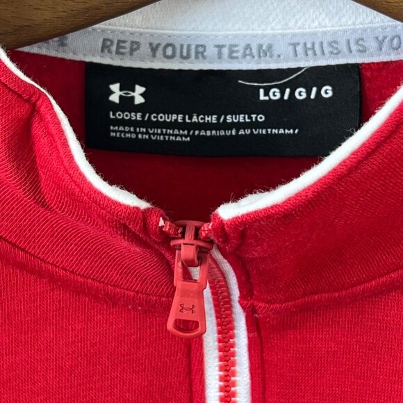 Under Armour Wisconsin Badgers Sweatshirt Size Large Gameday Pullover Red NEW - Picture 4 of 9